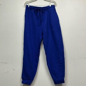Bright Blue 100% cotton jogger pants with side pockets